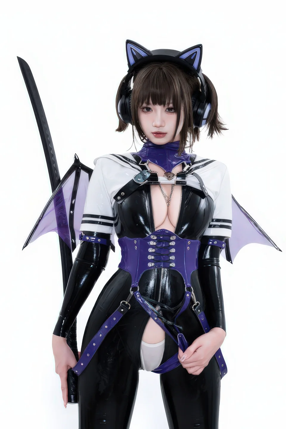 柒柒要乖哦 - No.066 白棚胶衣 [78P-231MB] tg@simisebaisi 【丝足阁】035.webp